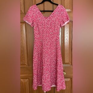 pink floral a-line old navy dress xs